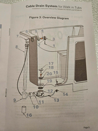 Safety Tubs American Standard Cable Drain Assembly Walk In Tub Cable Drain Assembly